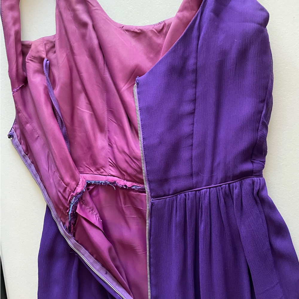Vintage Purple Lined Crepe Formal Maxi Dress - Picture 10 of 14